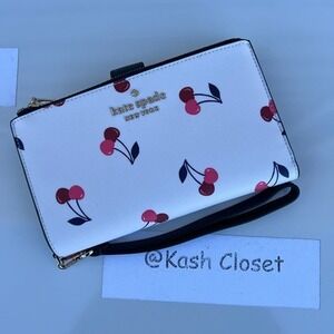 Kate Spade phone wallet wristlet Staci dancing cherries